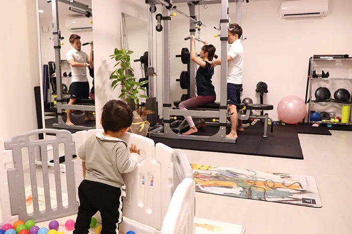 お子様同伴でも安心してトレーニングができる環境